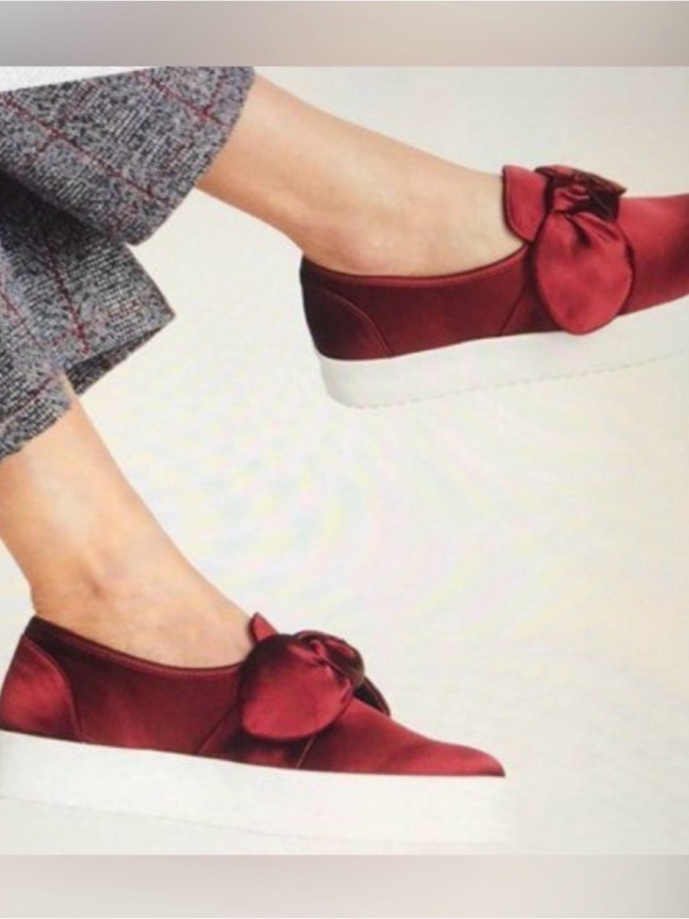 Rebecca Minkoff Stacey Satin Bow Platform Sneakers Size 6.5 New!